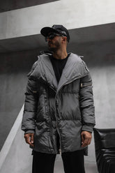 GEACA LUNGA GRI CU GLUGA "SHADOW TECH JACKET"